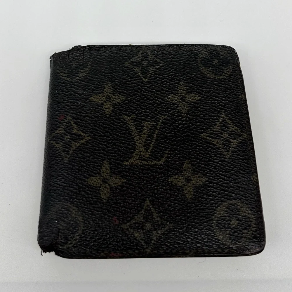 Authentic Men's Louis Vuitton Bifold Wallet Snap Coin Pocket Vintage Elegance